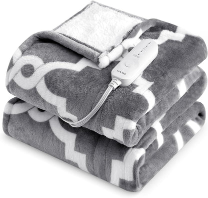 VENTIMI Electric Blanket Heated Throw, 50" x 60" Heated Blanket with 5 Heat Levels & 3 Hours Auto Off, Fast Heating Blankets with ETL & FCC Certification, Grey