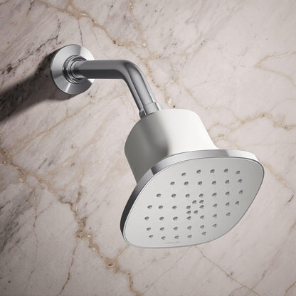 KOHLER 33631-Y-BN Cinq Round Single-Function Filtered Showerhead, Five-Layer Filtration, 2.5 GPM, Full Coverage Spray, Premium Durable Material, Vibrant Brushed Nickel
