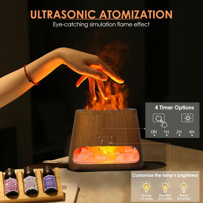 SALKING 2-in-1 Ultrasonic Essential Oil Diffuser & Himalayan Salt Lamp, Aromatherapy Diffuser Cool Mist Humidifier with 3 Brightness, Salt Therapy Lamp, 100% Pure Himalayan Salt Rock, 150ml (Marble)