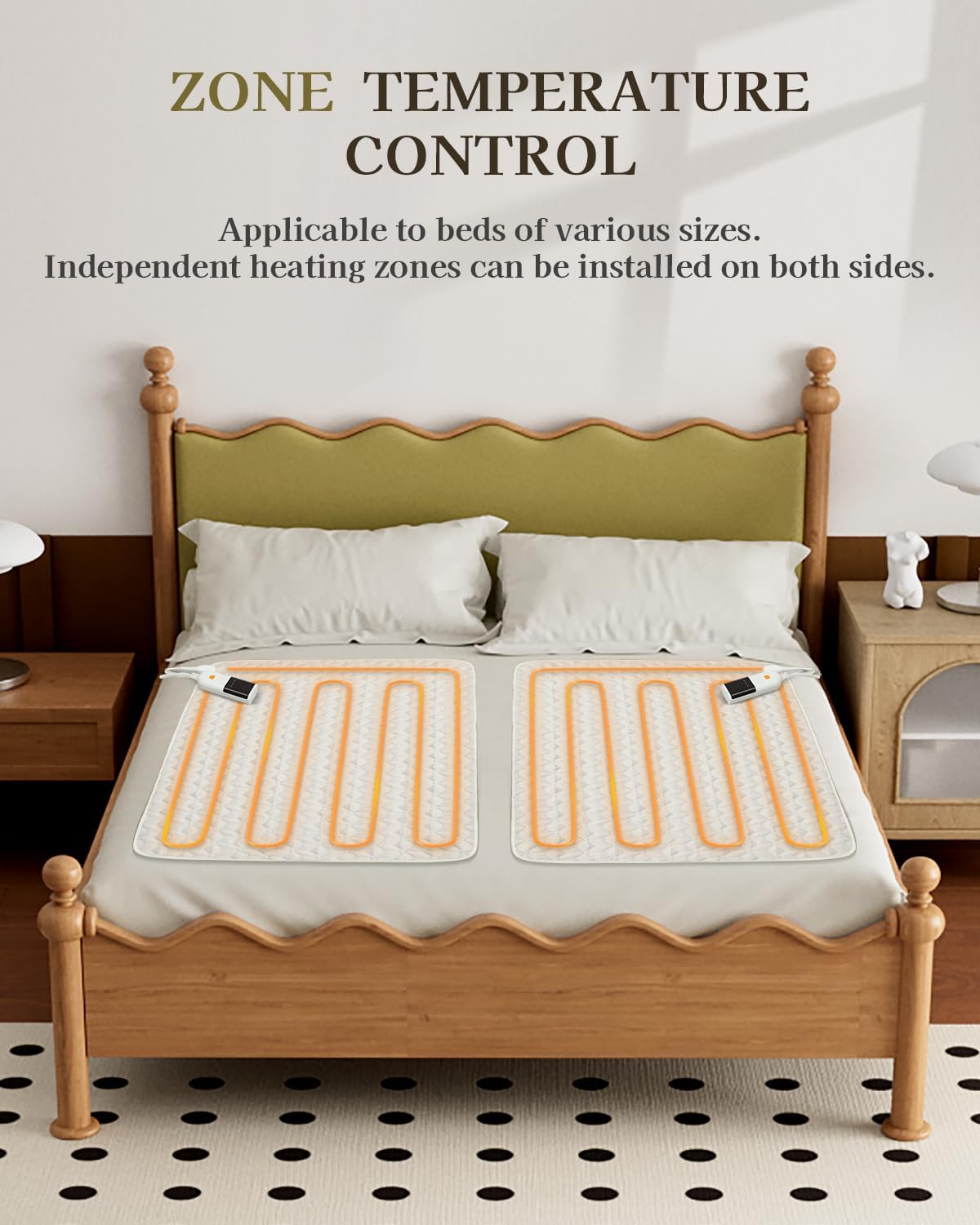 GOTCOZY Heated Mattress Pad Mini Twin Size-Heated Pad for Bed Warmer(White)