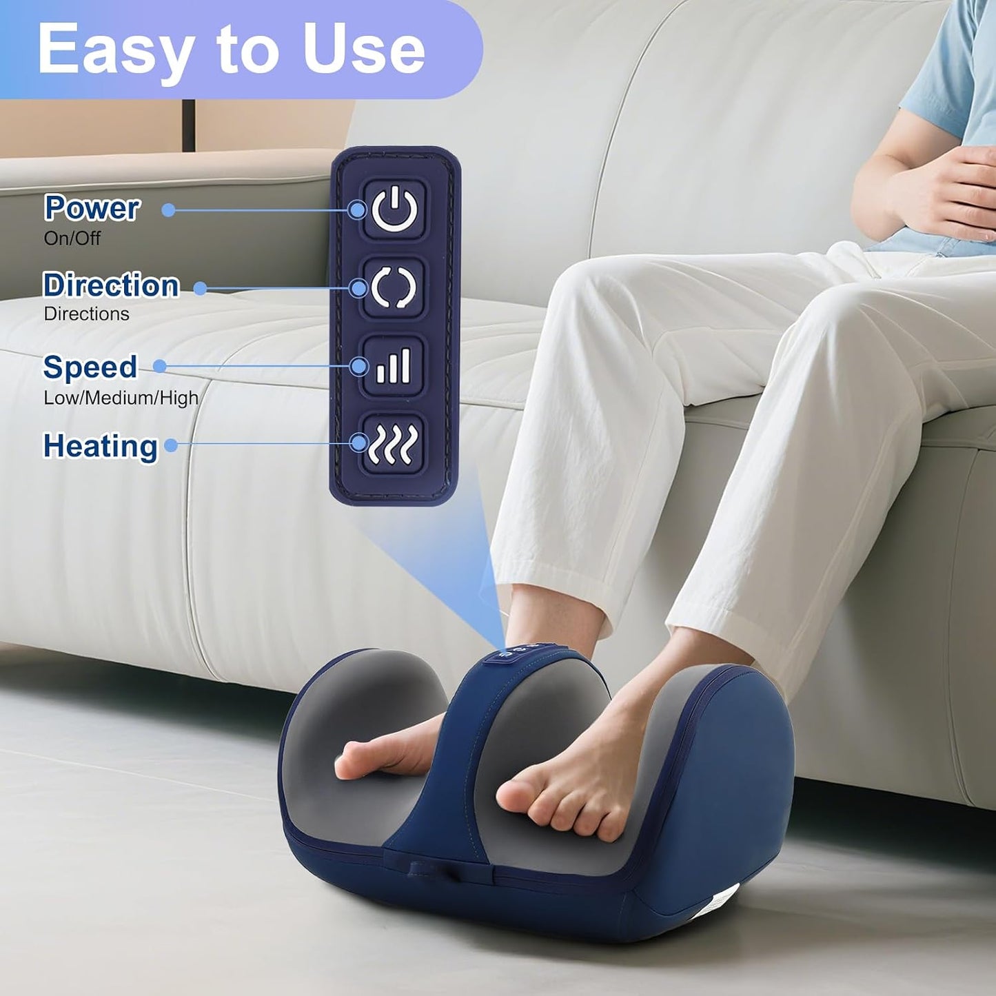 Foot Massager with Heat, Shiatsu Kneading Foot and Calf Electric Massager Machine with Roller, Massage Feet/Arm/Calf/Ankle for Relax, Plantar Fasciitis, Pain Relief, Gifts for Women & Men, Black