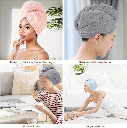 Microfiber Hair Towel for Women: Ideal Christmas Stocking Stuffer for Women, Teen Girls, and Children 3 Pack Drying Wrap Towels Designed for Curly Hair, Anti-Frizz Hair Care Accessory