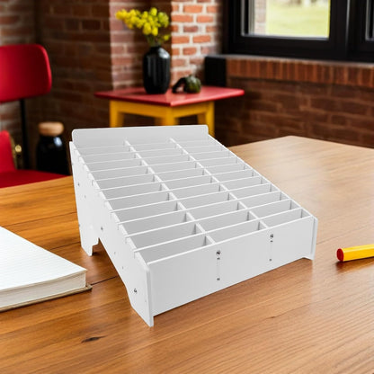 INOOMP 36-slot Phone Organizer Box Wooden Desktop Rack for Classrooms