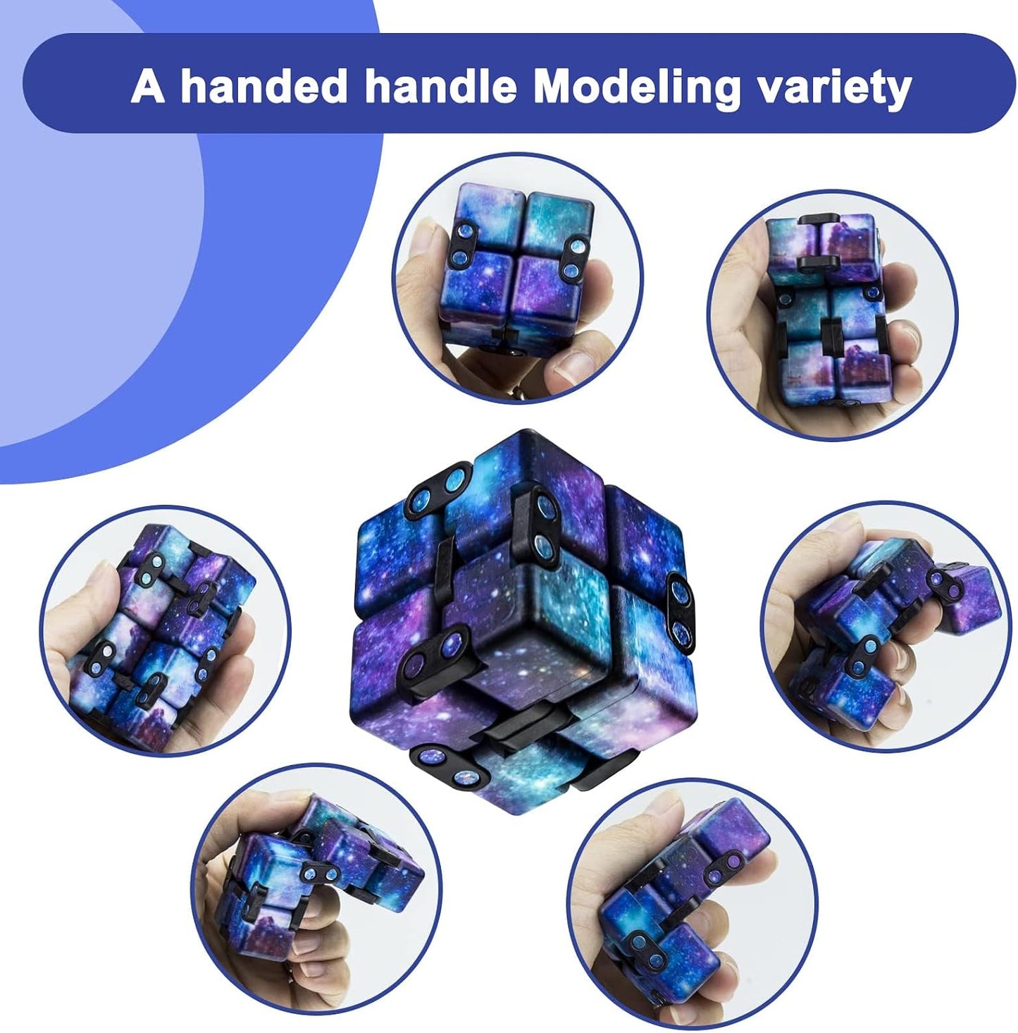 Infinity Cube Fidget Toy Stress Relieving Fidgeting Game for Kids and Adults,Cute Mini Unique Gadget for Anxiety Relief and Kill Time (Macaron Blue)