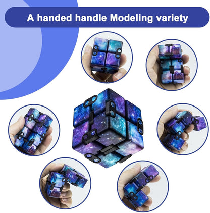 Infinity Cube Fidget Toy Stress Relieving Fidgeting Game for Kids and Adults,Cute Mini Unique Gadget for Anxiety Relief and Kill Time (Macaron Blue)
