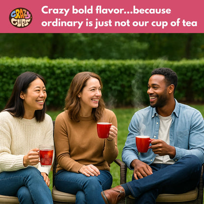 Crazy Cups Hibiscus Berry & Spice Herbal Tea Pods, 22 Count, Kosher Certified, Fruity & Spiced Blend with Cinnamon, Ginger & Clove | K Cup Compatible, Hot or Iced Herbal Tea