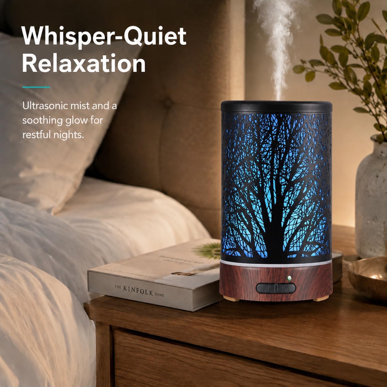 Essential Oil Diffuser, Ultrasonic Diffuser for Essential Oil, Cool Mist Humidifier Aromatherapy Diffuser with 7 Color Lighting Changing Modes, Waterless Auto Shut-Off for Home（Flower Fairy）