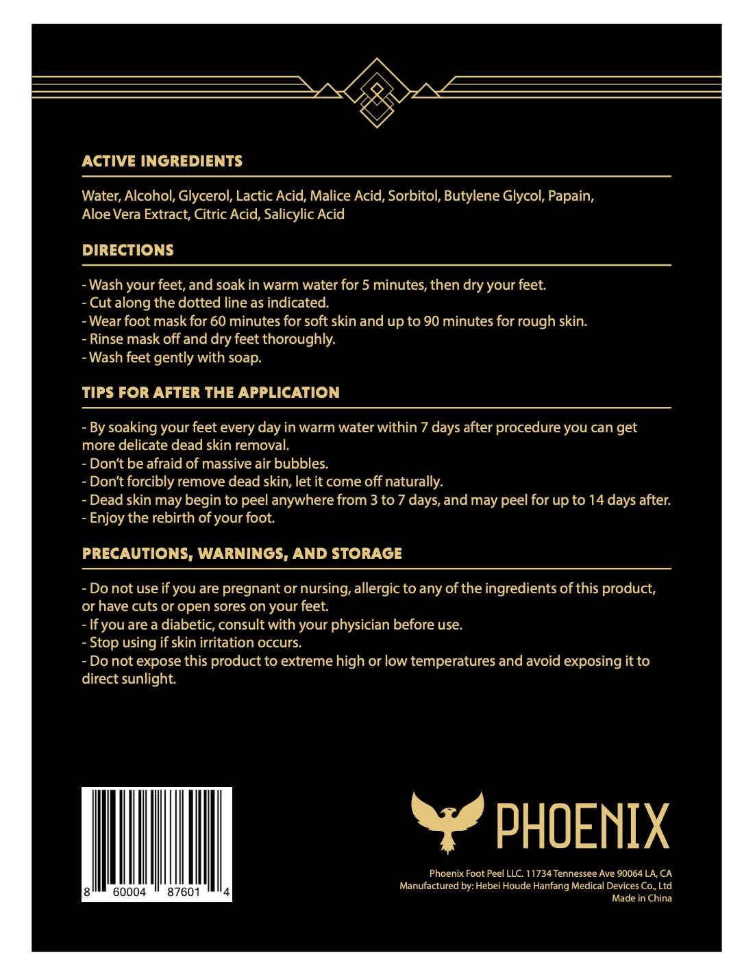 (Pack of 2) Phoenix Foot Peel for Men - Extra Large - Extra Strength - Menthol - Exfoliating Dry Feet Treatment - Callus Remover - Paraben Free