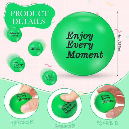 Poen 120 Pcs Motivational Foam Balls with Inspirational Quotes