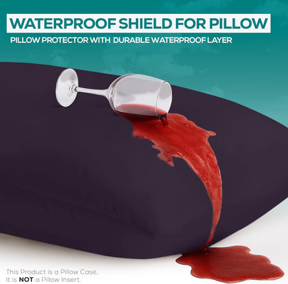 Utopia Bedding Premium 100% Waterproof Pillow Protectors with Zipper Standard Size (Set of 4), Bed Bug and Dust Mite Proof Zippered Pillow Covers, Pillow Encasement Cases, Gray