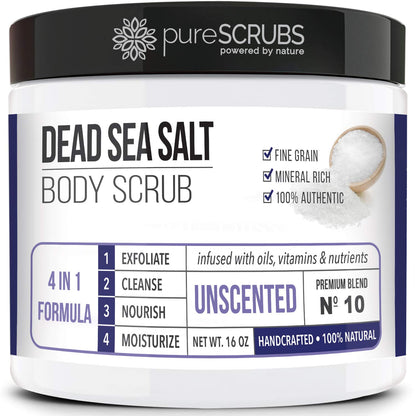 pureSCRUBS Premium Cucumber Body Scrub Set, Exfoliating Dead Sea Salt Scrub