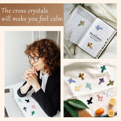 DUQGUHO Worry Stones for Anxiety, Meditation Reiki Relax Thumb Worry Stones, Crystals and Healing Stones Bulk 12PCS, Stress Relief Gifts for Women