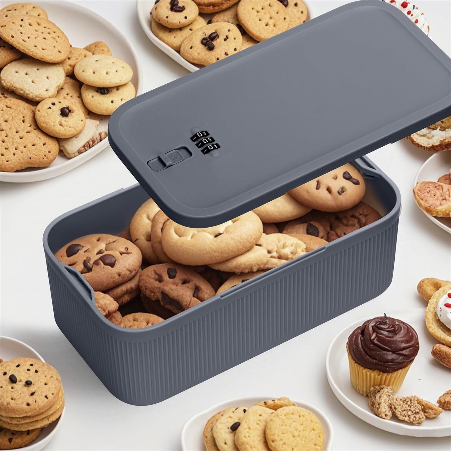 Medication Lock Box,Small Lockable Storage Box with Combination Code for Phone,Medicine Safe,Food, Home,Refrigerator,Office,Personal Items,Travel,Gift