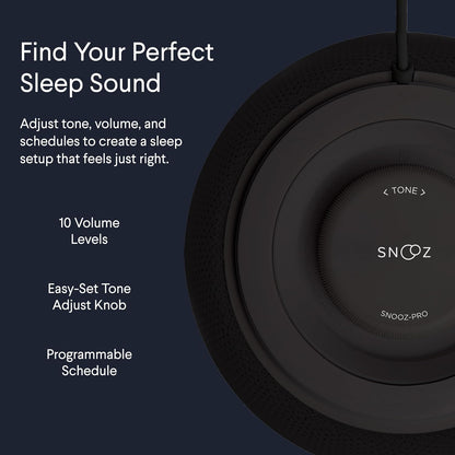 SNOOZ Pro White Noise Sound Machine - Natural Fan Noise, Non-Looping Sound, App Scheduler - Travel Case Included, Sleep Aid for Adults & Baby, 10 Volume Settings, Portable, Gift Registry - Cotton