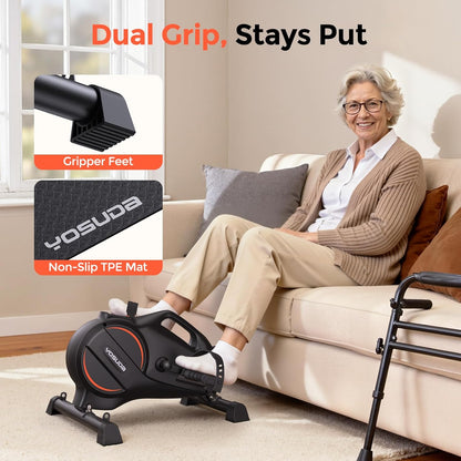 YOSUDA Under Desk Bike with 16-Level Magnetic Resistance & Bluetooth App