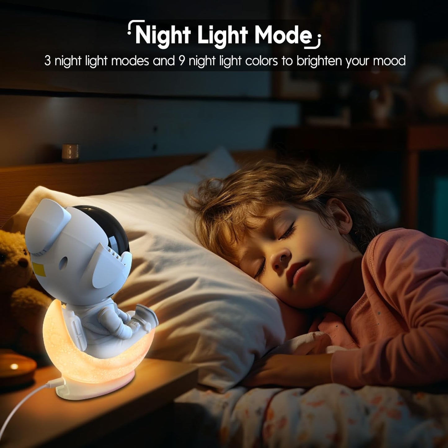 Rossetta Astronaut Galaxy Star Projector Night Light Projector for Kids | 29 Lighting Effects, Night Light Mode, Magnetic Head, Remote Control, Auto-Off Timer, Gifts for Kids, Adults, Party, Birthday