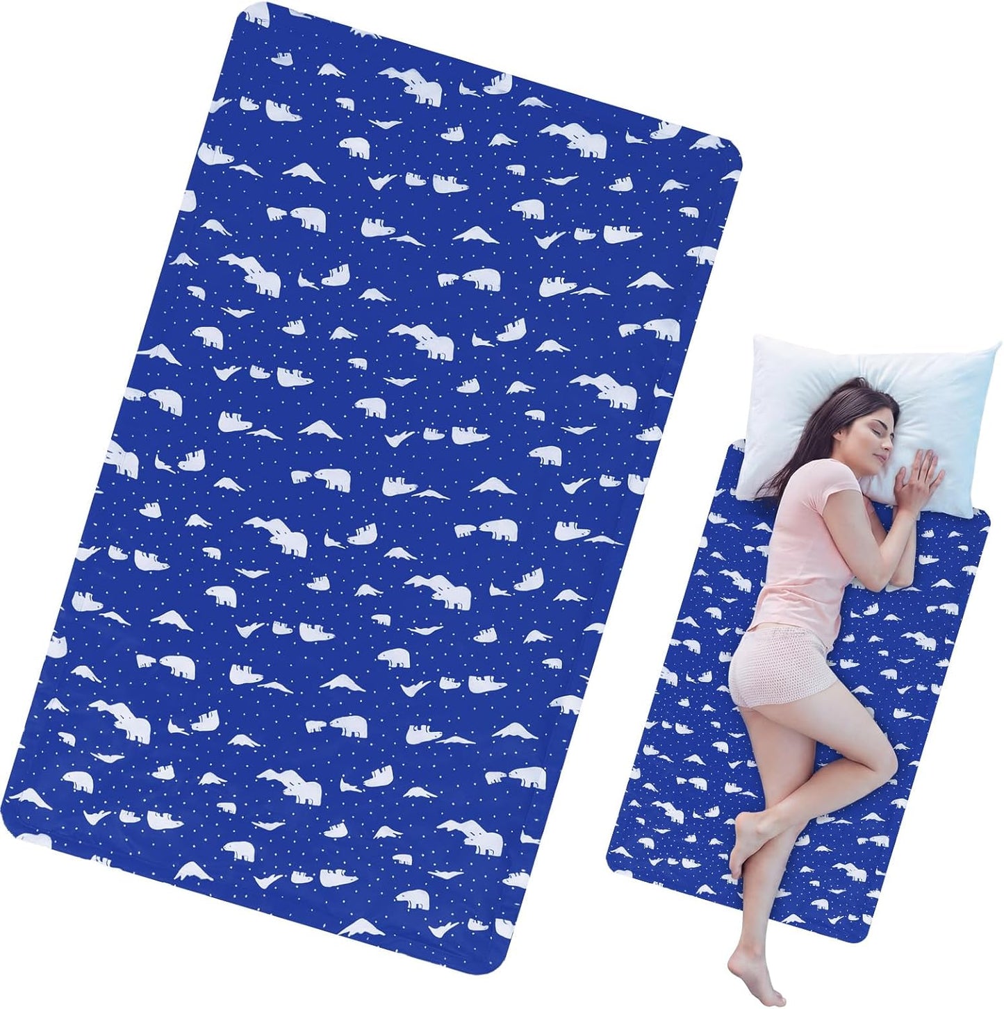 Drydiet Cooling Pad Mat for Bed Cooling Mattress Pad Gel for Sleep, Summer Hot Flashes, Adult, Pets, No Water or Electricity Required(Plain,48 x 28 Inch,Light Blue)