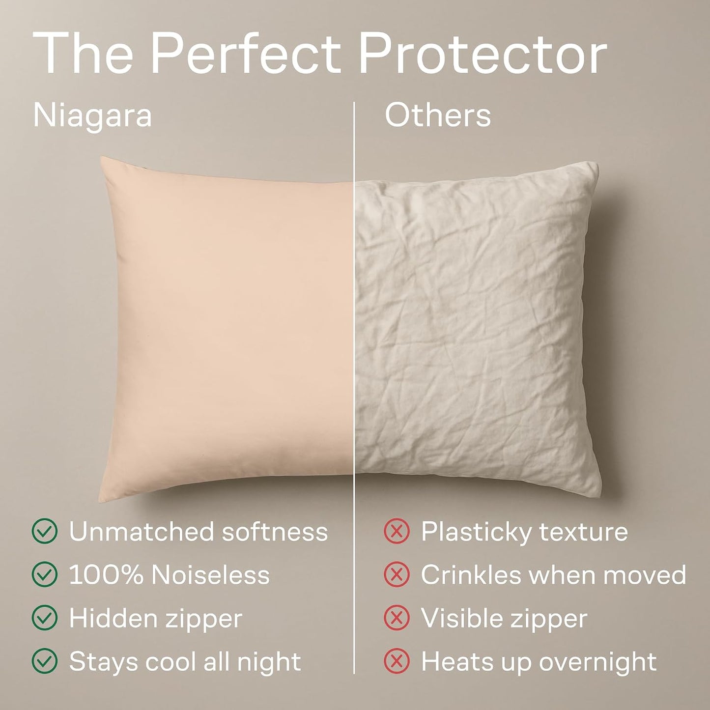 Ultra Soft Pillow Protectors with Zipper Standard Size - Set of 8 Breathable Pillow Covers - 100% Protection Against Stains, Dust & Dirt - Machine Washable (White)