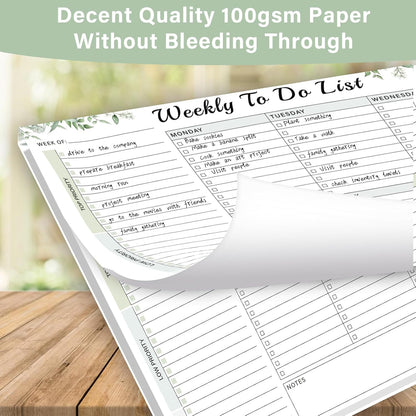 Weekly To Do List Notepad with 52 Undated Sheets（8.5"×11"）- Weekly Desk Planner Pad with Spiral Binding for Women & Man, Office, School and Home Personal Organizer
