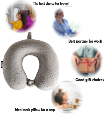 Neck Pillows for Sleeping Travel Pink Travel Pillow Comfortable U Shape Memory Foam Pillows Neck and Head Support Portable Travel Neck Pillow Suitable for Planes, Trains, Self-Driving Cars
