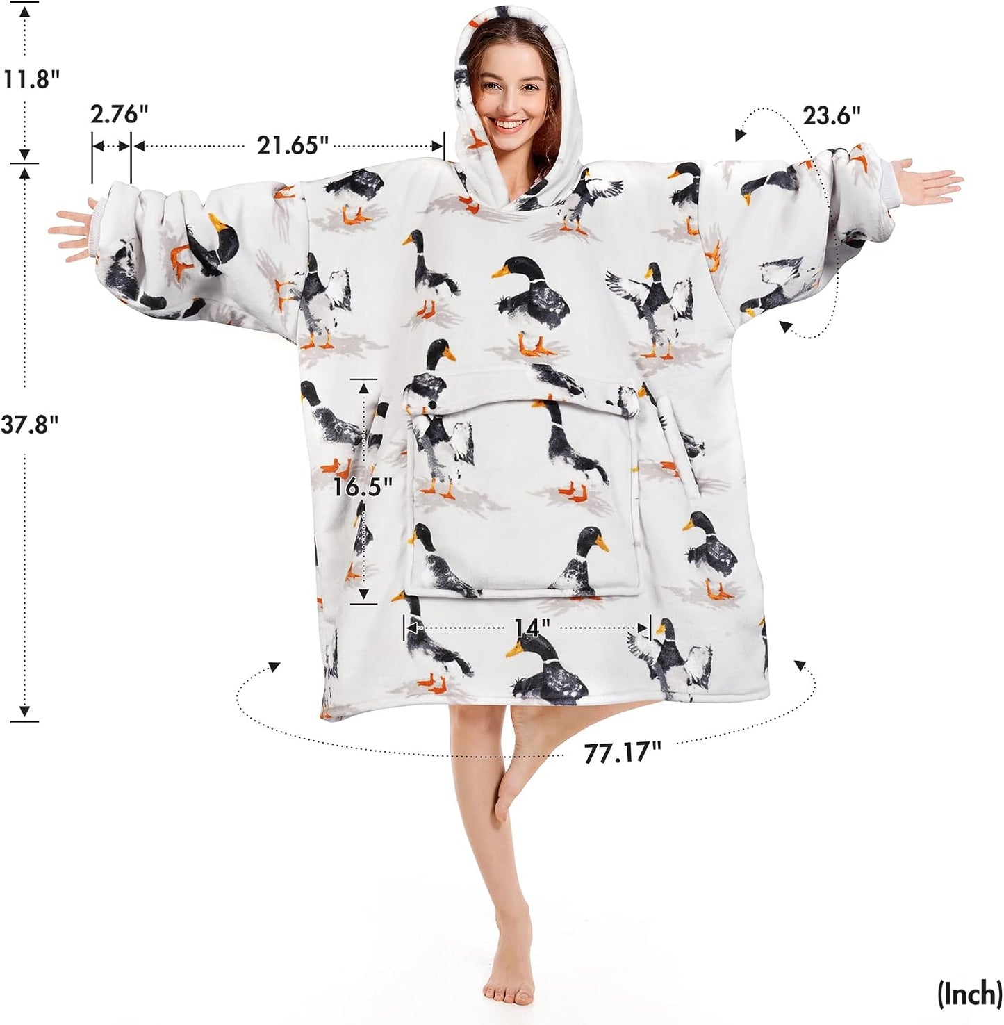 Narecte Cozy Oversized Blanket Hoodie Wearable Blanket Adults Soft Hooded Blanket Hoodie Birthday Gifts for Women Christmas - Colors A