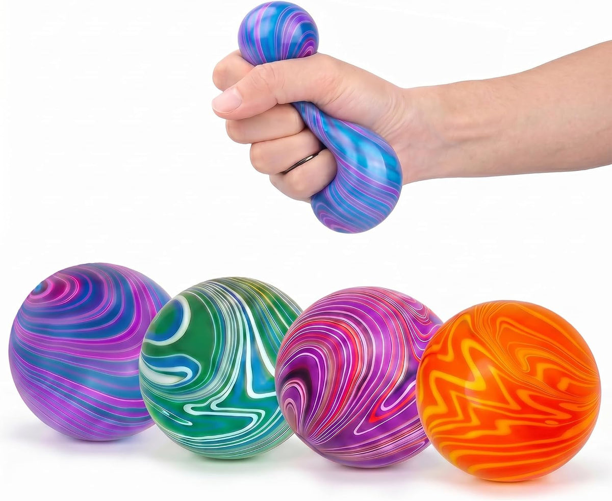 4 Pack Stress Balls Squishy Toys, 2 Inch Stress Relief Squeeze Toys