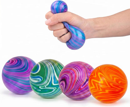 4 Pack Stress Balls Squishy Toys, 2 Inch Stress Relief Squeeze Toys