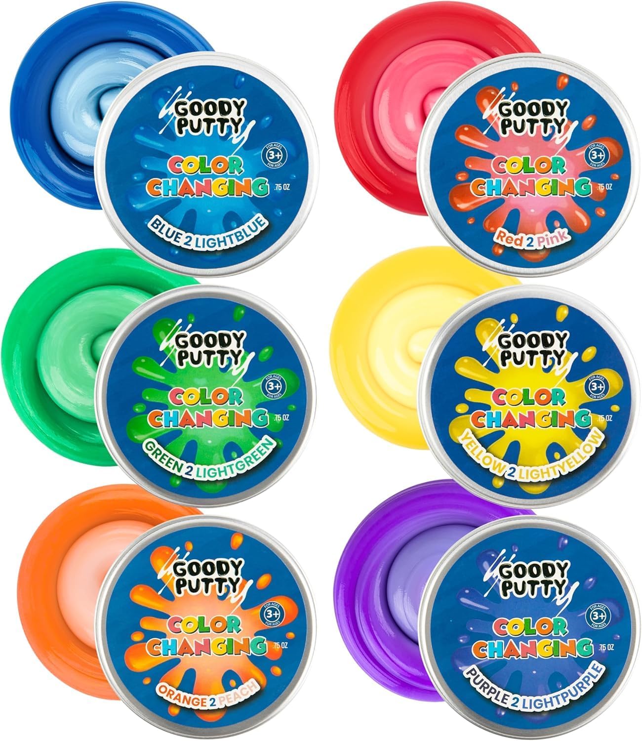 Color Changing Fidgety Toy for Kids Stress Relief and Therapy Great ADHD Fidget Putty Toy that Changes Colors
