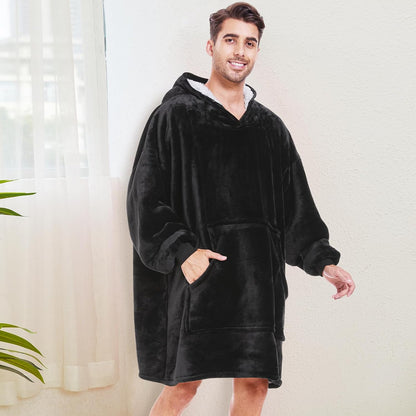 THREE POODLE Wearable Blanket Hoodie for Women, Oversized Sherpa Sweatshirt Blanket for Adults Men, Cozy Hooded Blankets, Gifts for Teen Girls Women Mom Sister
