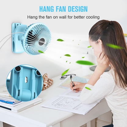 BESKAR Small Clip on Fan, 3 Speeds USB Fans with Strong Airflow, Clip & Desk Fans USB Plug in with Sturdy Clamp - Ultra Quiet operation for Office Dorm Bedroom Stroller