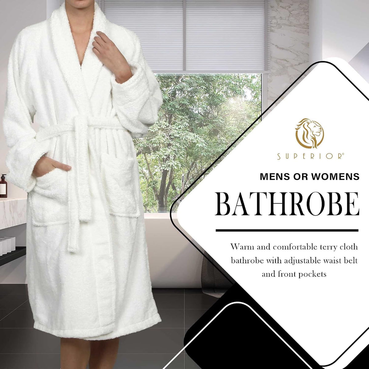 Cotton Unisex Terry Robe, Soft And Absorbent Robes For Men And Women, Bathroom Accessories