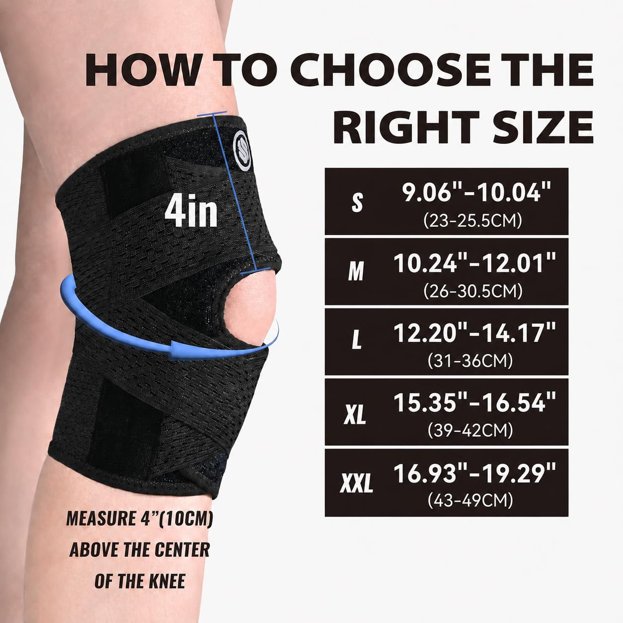Knee Brace with Side Stabilizers for Knee Pain, Adjustable Knee Support for Meniscus Tear ACL MCL Arthritis Injury Recovery, Breathable Knee Wrap for Men & Women, Workout, Sports (Black, X-Large)