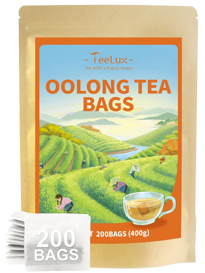 TeeLux Oolong Tea Bags, Smooth Taste & Floral Aroma, Caffeinated, 200 Count