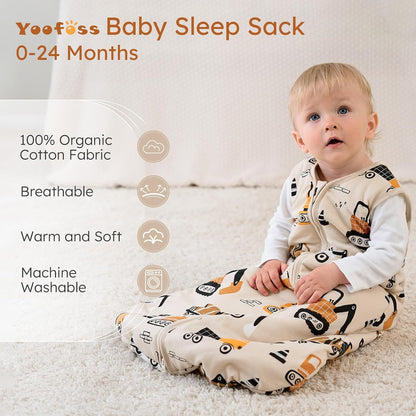 Yoofoss Baby Sleep Sack Baby Wearable Blanket 100% Cotton 2-Way Zipper Toddler Sleeping Sack