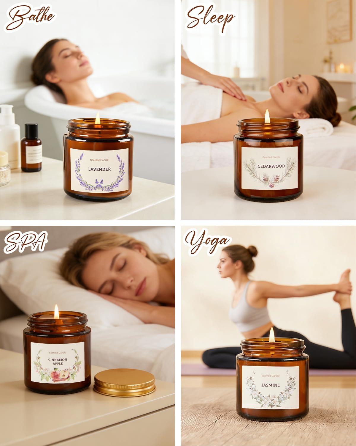 Scented Candles Gift Set, 8 Pack Soy Wax Candles for Women, Fresh Floral Summer Aromatherapy Scents for Home, Birthday, Thank You, Housewarming Gifts