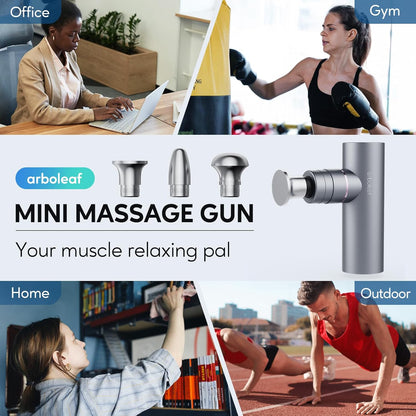 arboleaf Massage Gun Deep Tissue, Balance of Power & Portability Full-Metal Percussion Massager with Silent Brushless Motor - Ultra-Quiet Pocket-Sized for Athletes Back Pain Relief Home Office Travel