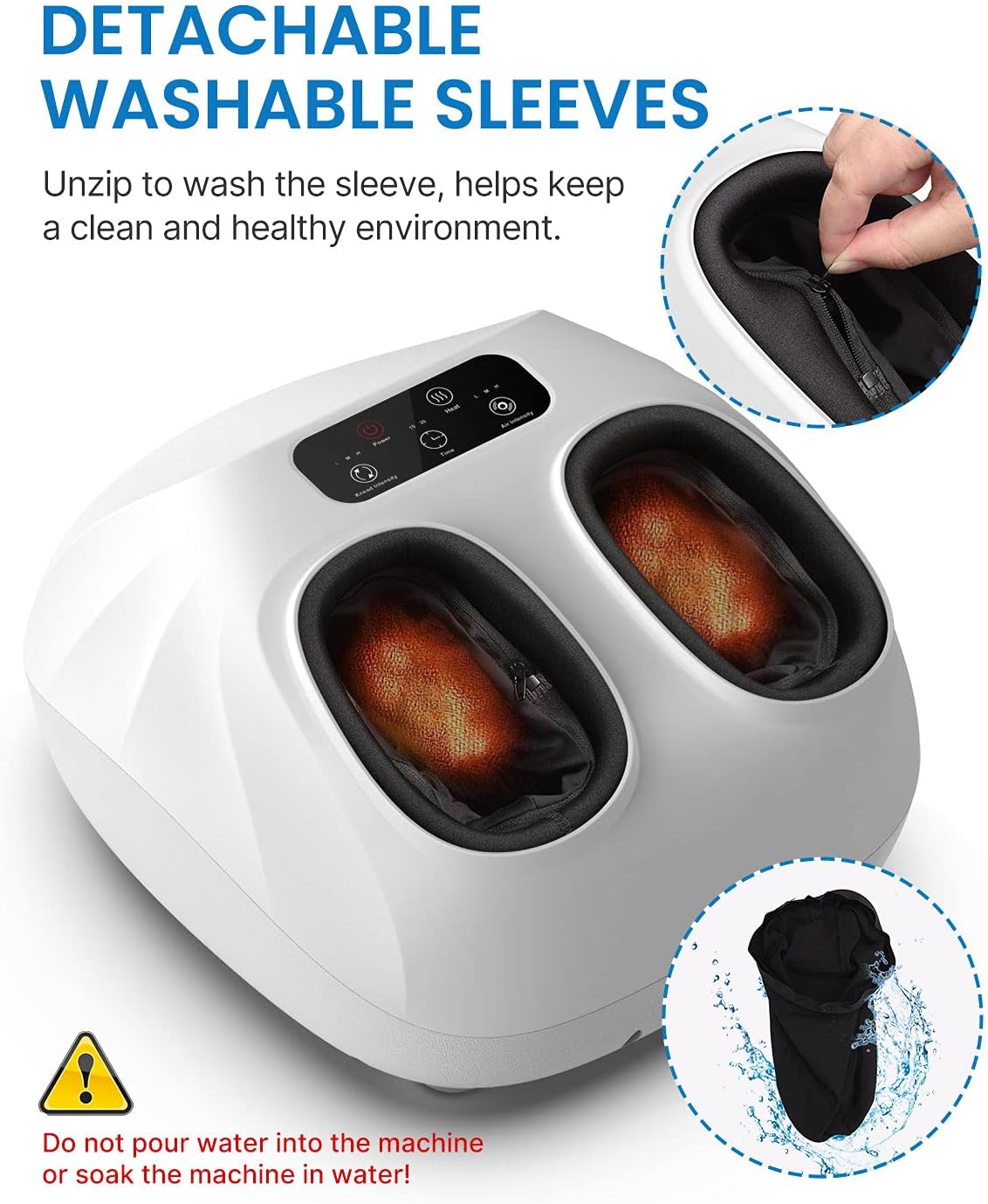 RENPHO Foot Massager Machine with Heat [2026 Upgraded], Plantar Fasciitis FSA Eligible HSA Massager, Shiatsu Foot Massager for Neuropathy, Birthday Self Care Gifts for Women Men, Up to Size 14, Black