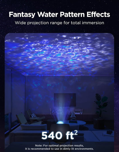 Govee Star Light Projector with 3 Aurora Flowing Effects, Works with Matter, Alexa and Google Assistant, 52 Scene Modes, 18 White Noise Options, LED Night Light Projector for Bedroom, Without Plug