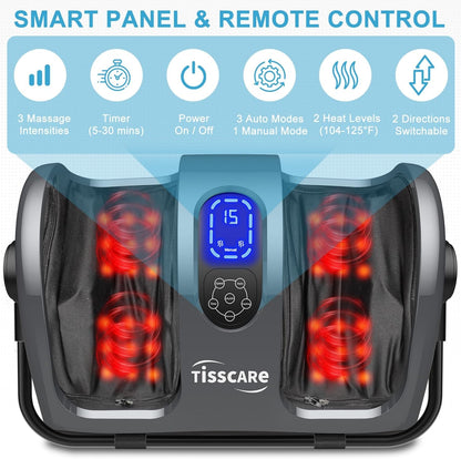 TISSCARE Shiatsu Foot Massager with Heat, FSA Eligible HSA Foot Massager for Plantar Fasciitis, Neuropathy, Circulation and Pain Relief, Massage Feet at Home/Office, Gift for Men and Women