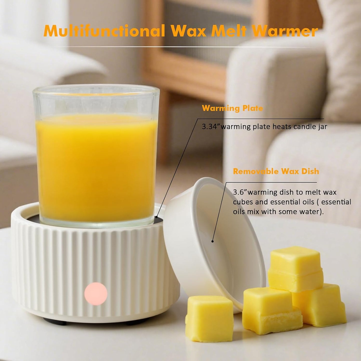 EQUSUPRO Wax Melt Warmer for Scented Wax Melts 3-in-1 Electric Ceramic Candle Wax Warmer Burner Fragrance Wax Melter for Home Office Bedroom Gift & Decor (Leaf)