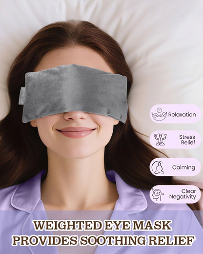 Lavender Eye Pillow for Relaxation, Yoga, Sleep – Weighted Eye Mask for Headache, Sinus, Aromatherapy Moist Heat Compress, Meditation Accessory, Relaxation Gift for Women (Purple)