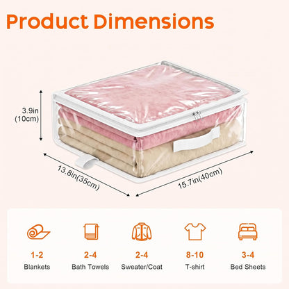 Clear Storage Bags with Zipper Handles, Sheet Organizers and Storage