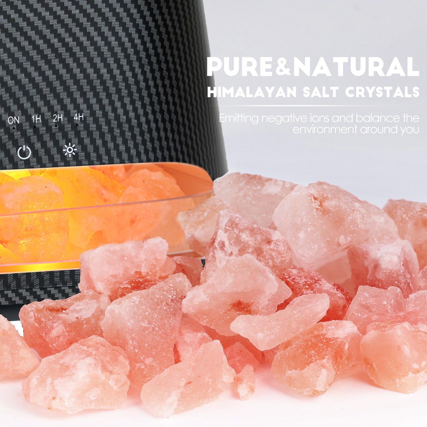 SALKING 2-in-1 Ultrasonic Essential Oil Diffuser & Himalayan Salt Lamp, Aromatherapy Diffuser Cool Mist Humidifier with 3 Brightness, Salt Therapy Lamp, 100% Pure Himalayan Salt Rock, 150ml (Marble)