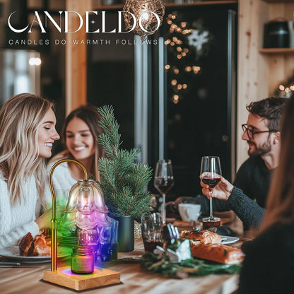 Candeldo Candle Warmer Lamp with Timer: Flower Gold Candle Lamps Height Adjustable Wax Melt House Warming Gifts New Home Decor Mothers Day Birthday Gift for Women Mom