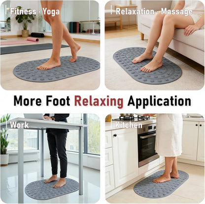 Foot Massage Mat Acupressure Board Large 30*17.7 In, Silicone Jogging Reflexology Mat for Feet Soft & Stiff Feet Magnetic Pressure Point Acupuncture Mat for Yoga Home Office Standing Elderly Pink