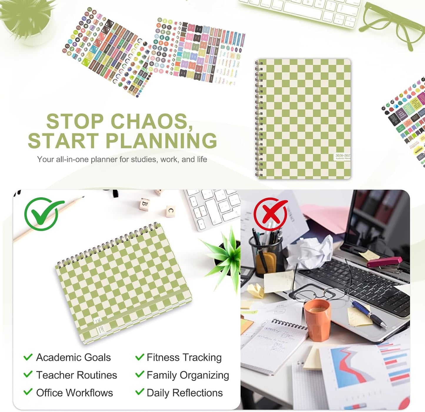 Planner 2026-2027, Weekly and Monthly Calendar Planner, JUL 2026 - JUN 2027 | A5(6.3'' x 8.5''), Hardcover, Agenda Book, Sprial Bound, Inner Pocket, Office and School Use