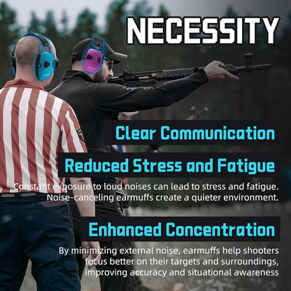 ZOHAN EM054 Electronic Ear Protection for Shooting Range with Sound Amplification Noise Reduction, Ear Muffs for Gun Range
