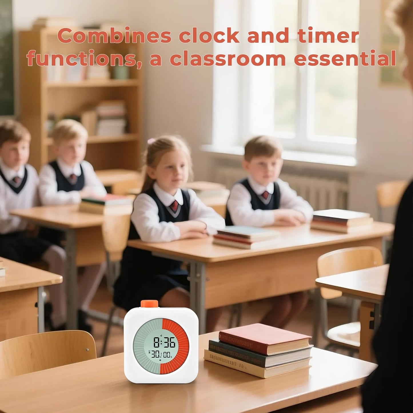 EooCoo Cute School Supplies Visual Timer for Kids, ADHD & Autism, Digital Countdown with Clear Petal-Style Visual Time Progress, Easy-to-Use Time Management Tool for Calm Transitions, Classroom & Home