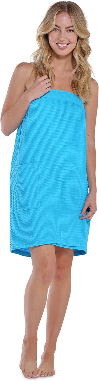 Turquaz Lightweight Knee Length Waffle Robes For Women Spa Bath Waffle