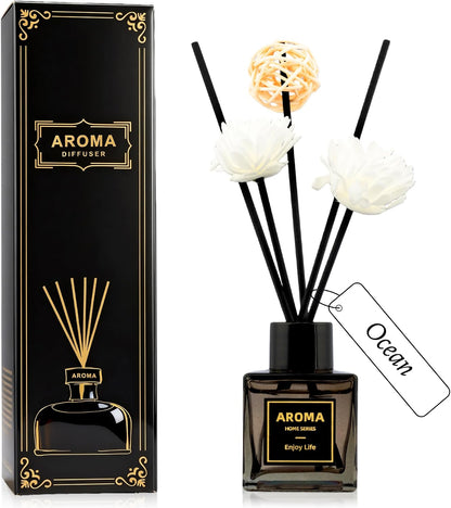 Reed Diffuser Set, 1.7 fl oz Scent Diffuser with Sticks, Jasmine Scent for Bathroom Accessories Shelf Decor, Air Fresheners for Home, Home Fragrance Products, House Office Room Decor Aesthetic Gift
